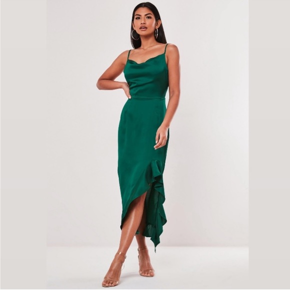 Missguided Dresses & Skirts - NWT Missguided Cami Ruffle Side Midi Dress